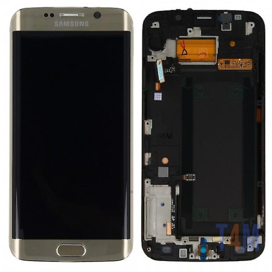 TOUCH+DISPLAY+FRAME SAMSUNG GALAXY S6 EDGE G925 (SERVICE PACK GH97-17162C) GOLD